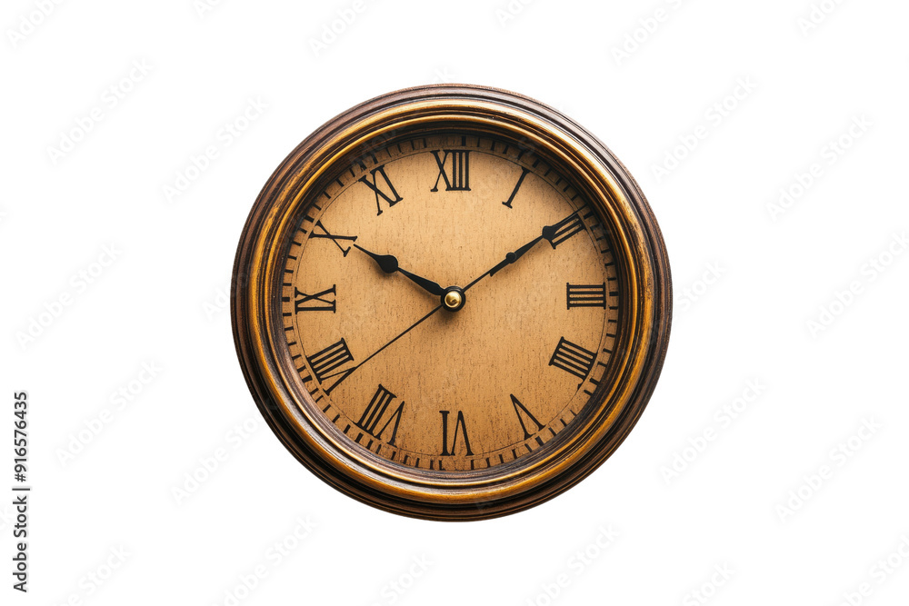Classic wall clock with Roman numerals, showcasing a timeless design perfect for vintage decor and timekeeping. Classic wall clock with Roman numerals, showcasing a timeless design perfect for vintage decor and timekeeping.