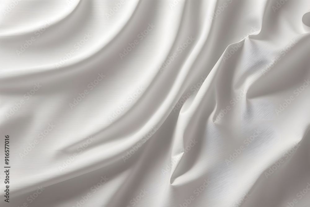 Obraz premium Rippled beautiful white silk fabric texture background 3D rendering