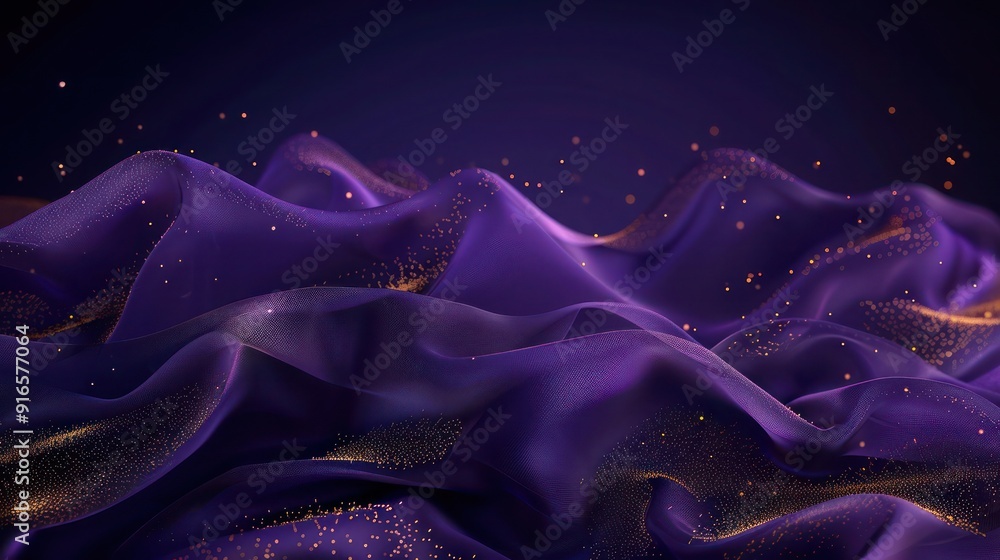 Obraz premium Majestic deep purple background with delicate golden details