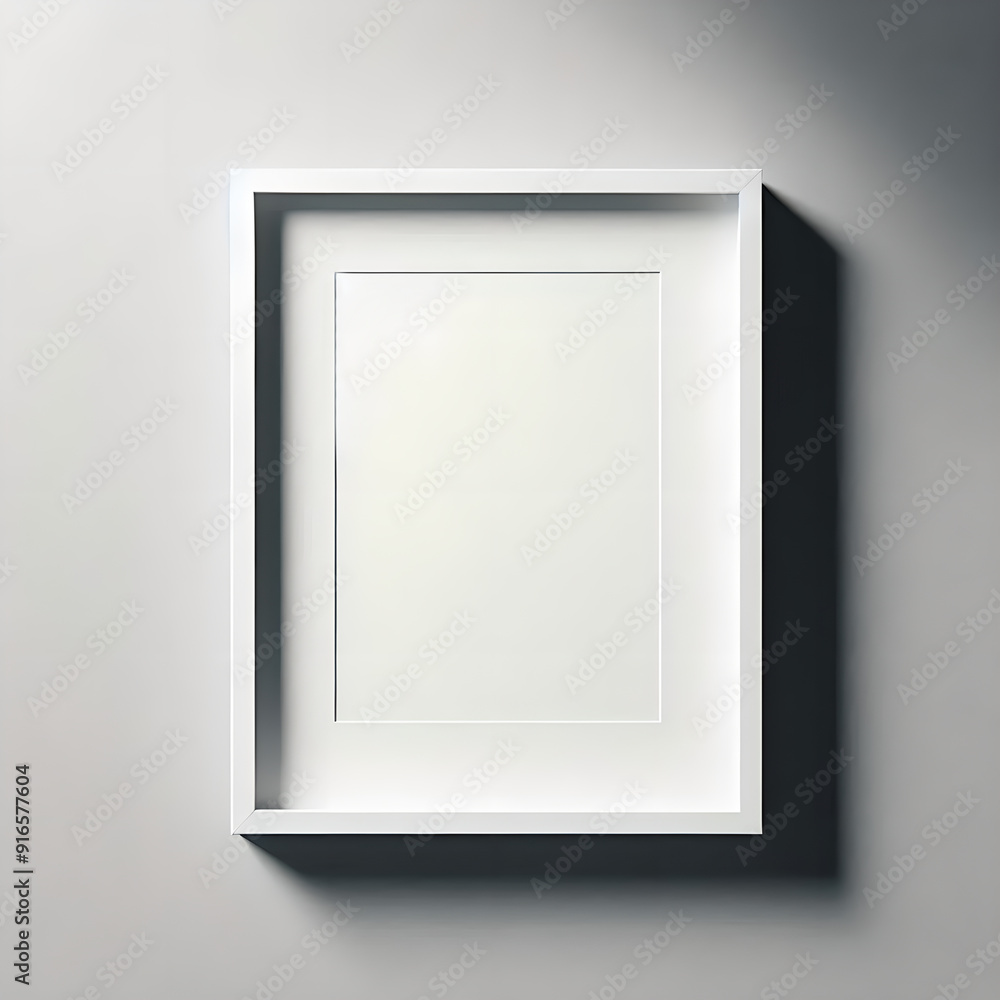 A blank frame mockup placed on the wall. A blank frame mockup placed on the wall.