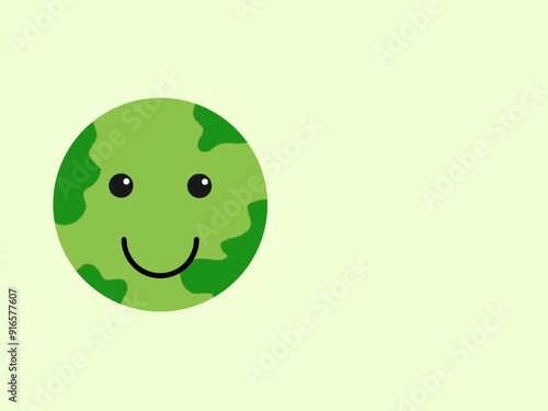 Green globe animation signifies healthy and green life on earth.