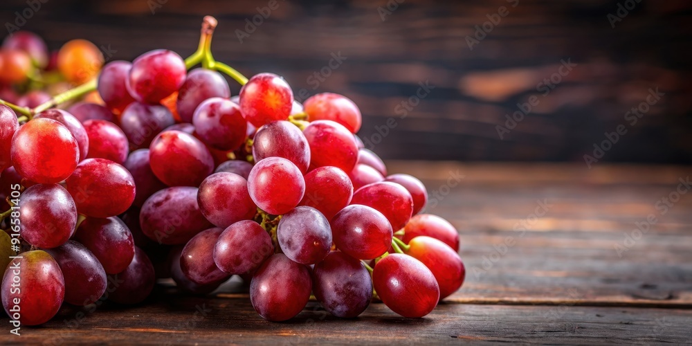 Close-up of red grapes on table. , red, grapes, table, fresh, ripe, fruit, organic, cluster, vibrant, food, healthy, juicy Close-up of red grapes on table. , red, grapes, table, fresh, ripe, fruit, organic, cluster, vibrant, food, healthy, juicy
