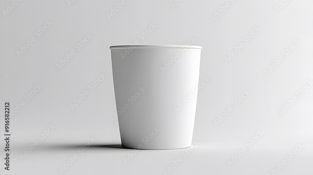 White tumbler mockup on a plain white background with soft shadows and a minimalist design White tumbler mockup on a plain white background with soft shadows and a minimalist design