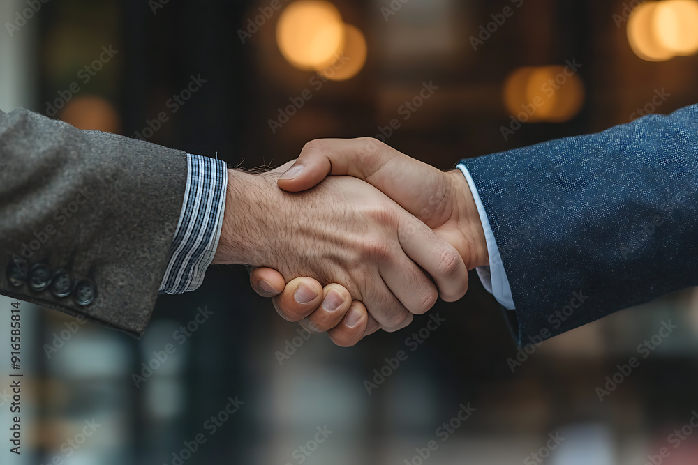Two men shaking hands, symbolizing agreement, partnership, and mutual understanding Two men shaking hands, symbolizing agreement, partnership, and mutual understanding
