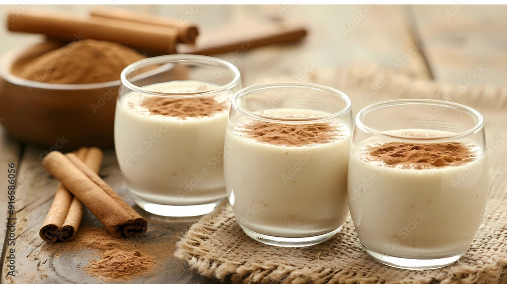 cappuccino with cinnamon in glasses cappuccino with cinnamon in glasses