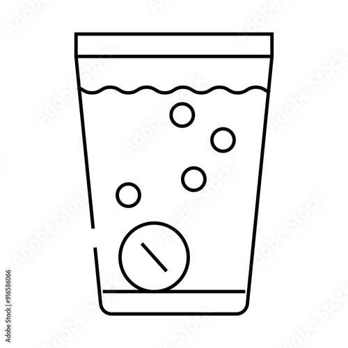 water soluble pills line icon vector. water soluble pills sign. isolated contour symbol black illustration