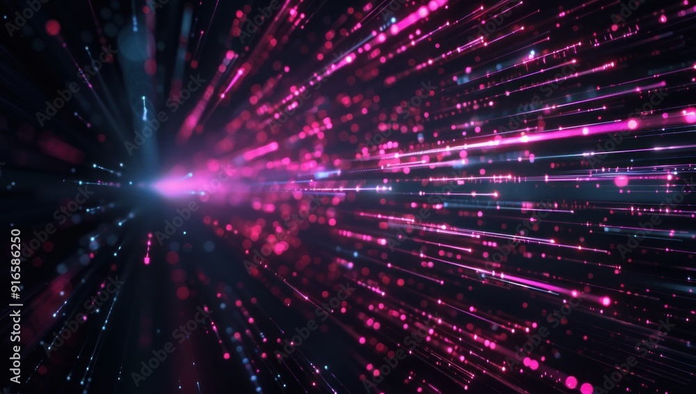 Fototapeta premium Abstract Glow with Pink and Blue Lines