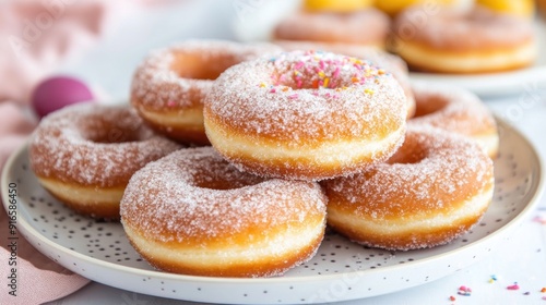 Wallpaper Mural Sugar Coated Donuts on a Plate Torontodigital.ca
