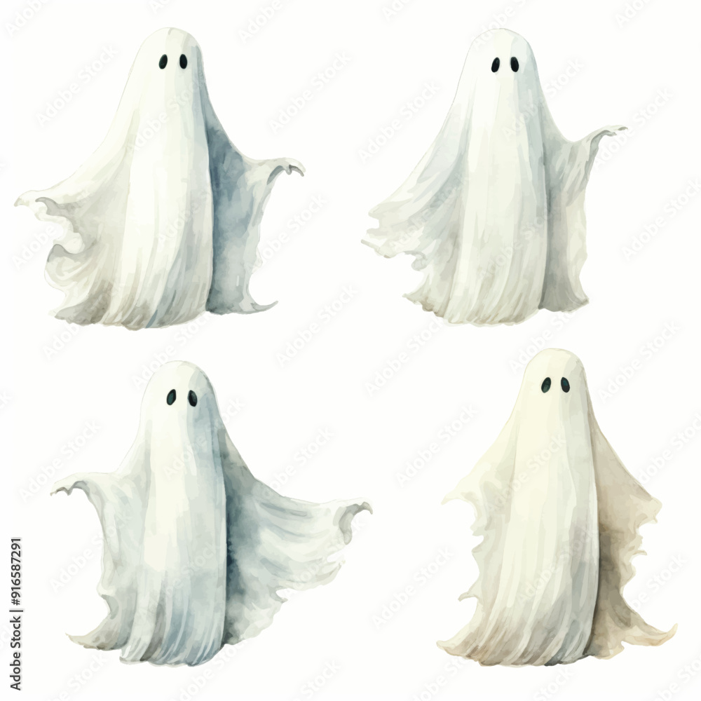 watercolor painting of halloween ghost watercolor painting of halloween ghost