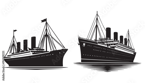 Cargo Ships silhouette