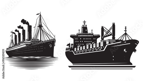 Tankers ship isolated on white background