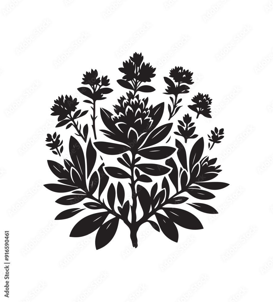 Fototapeta premium mountain laurel vector art graphic resources silhouette vector style, white background