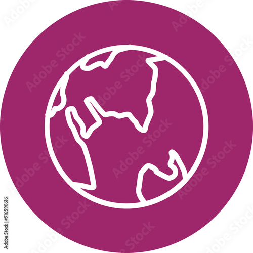 Earth Vector Line White Circles Multicolors