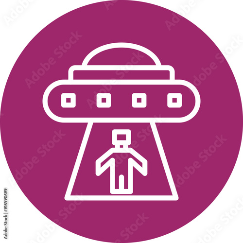 Alien Abduction Vector Line White Circles Multicolors