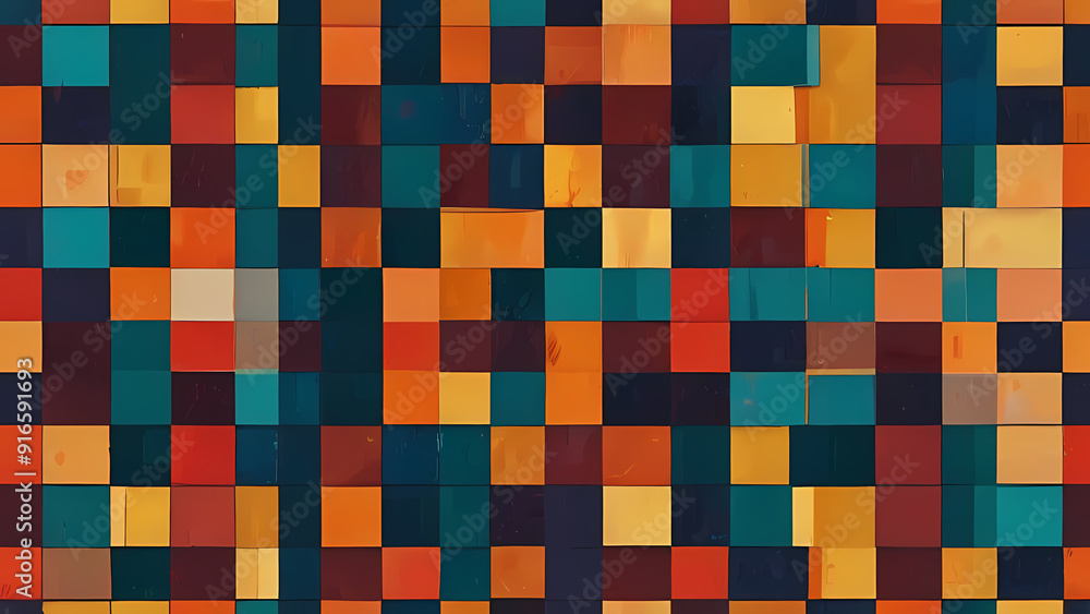 abstract illustration background with a theme of squares, using a mix of vibrant and muted colors abstract illustration background with a theme of squares, using a mix of vibrant and muted colors