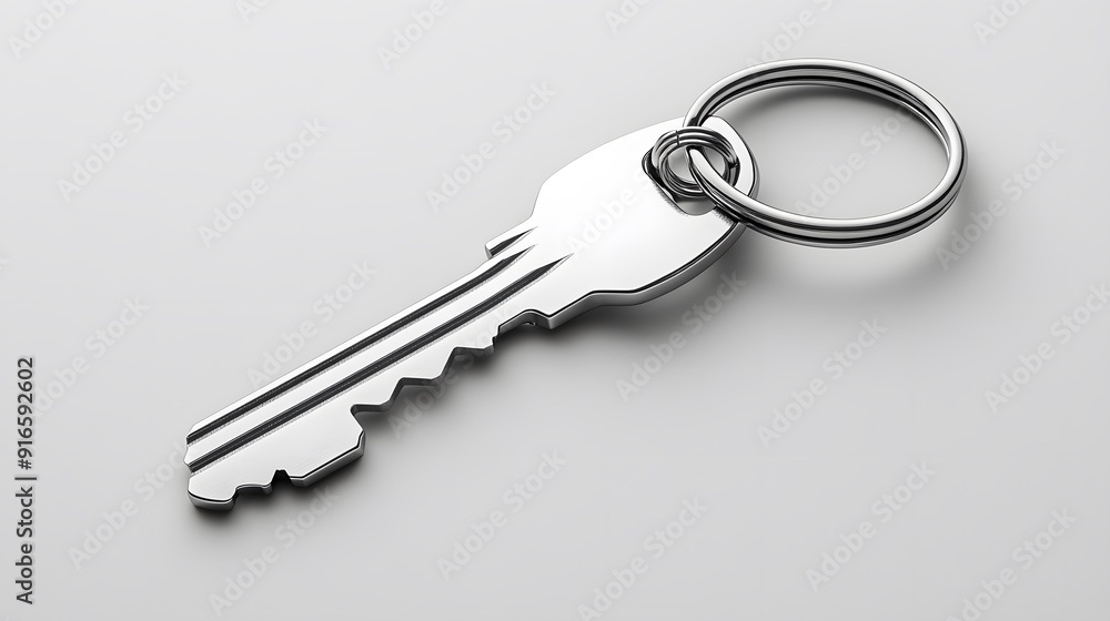White keychain mockup on a plain white background with soft shadows and minimalist design White keychain mockup on a plain white background with soft shadows and minimalist design