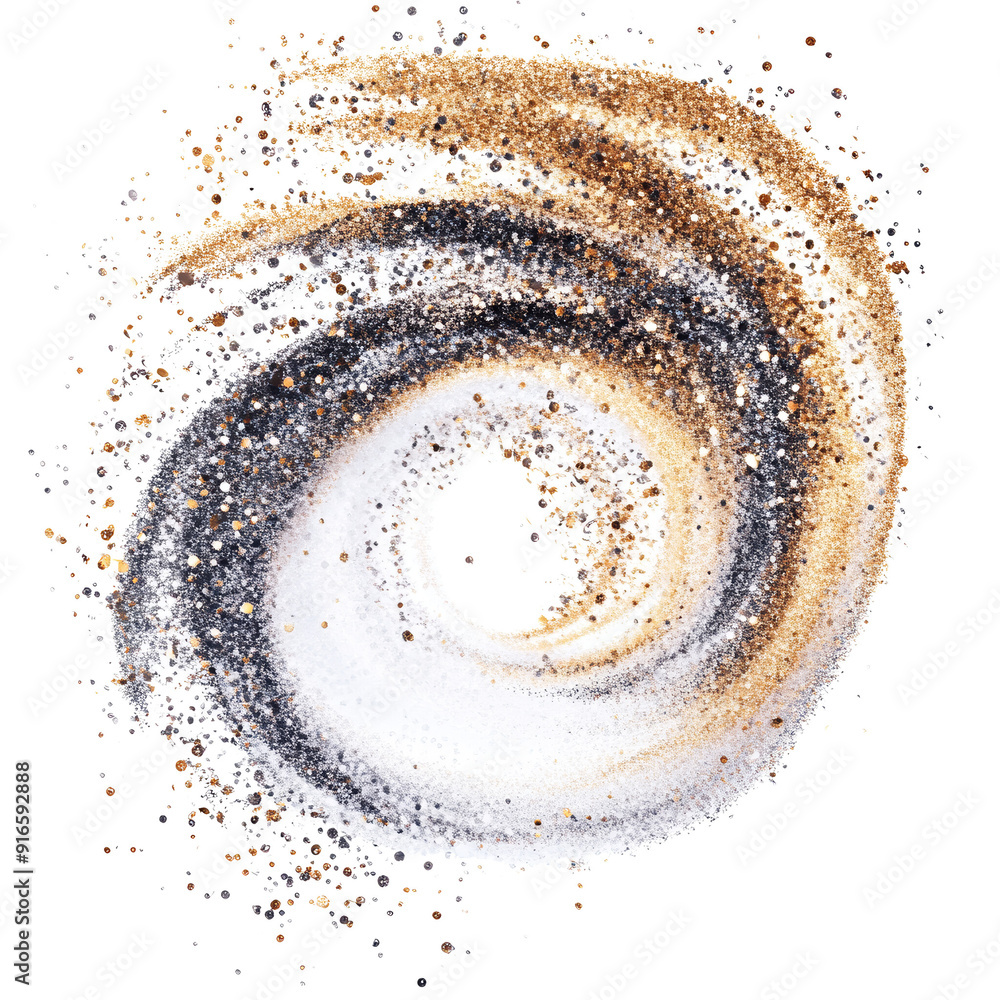 A swirl of glittering particles creating a stunning abstract design suitable for backgrounds and artistic projects. A swirl of glittering particles creating a stunning abstract design suitable for backgrounds and artistic projects.
