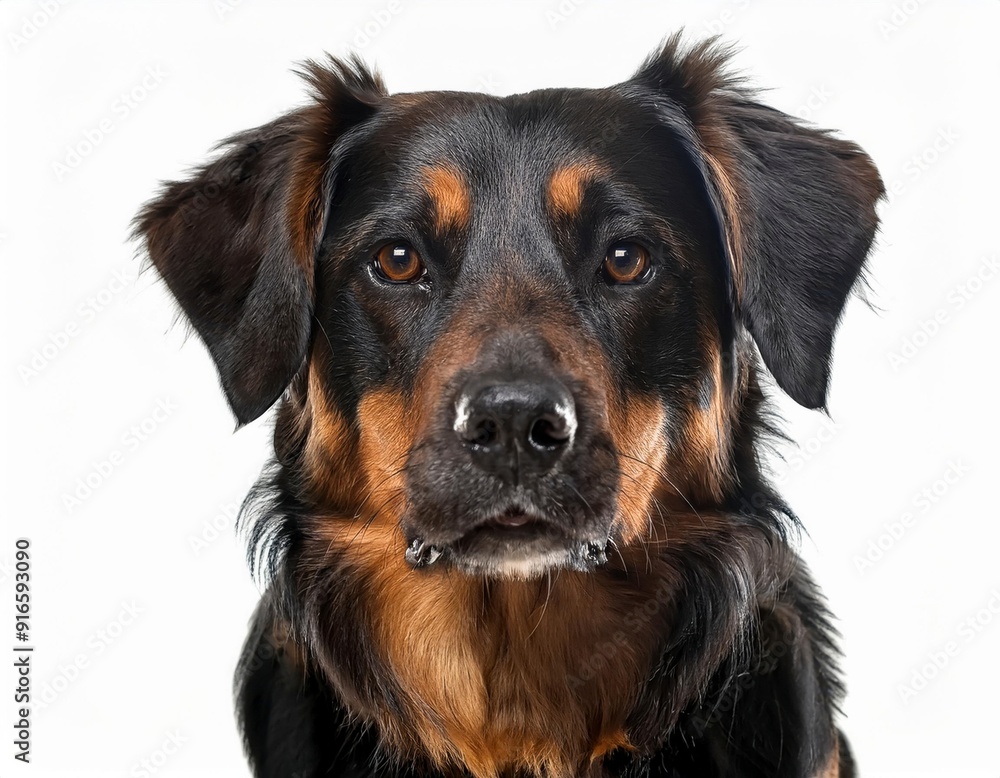 Dog portrait Isolated on white. Generated image Dog portrait Isolated on white. Generated image