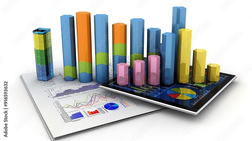 3D Bar Chart on Tablet 3D Bar Chart on Tablet