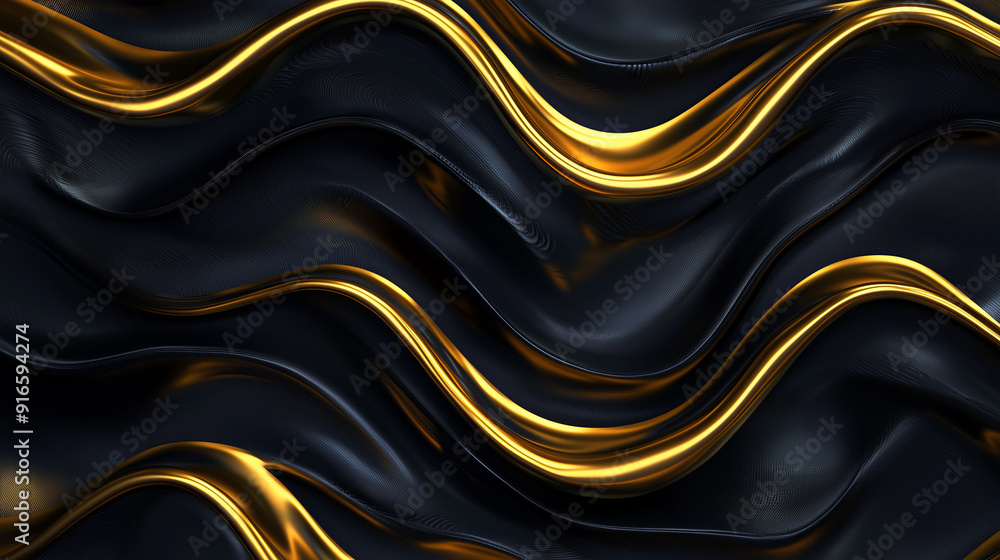 Abstract black and gold wavy texture background. .. Abstract black and gold wavy texture background. ..