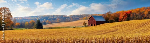Vibrant autumn landscape fe...