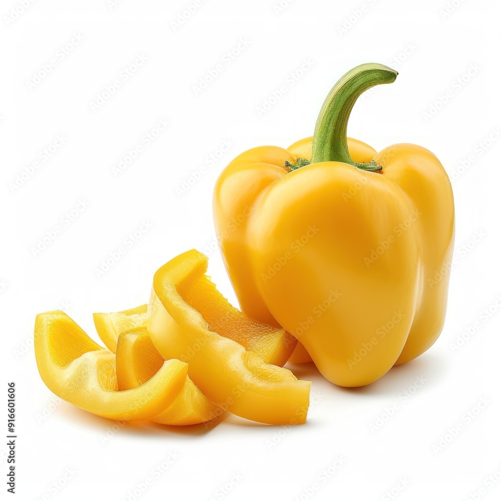 Fresh Yellow Bell Pepper Slices. Fresh Yellow Bell Pepper Slices.