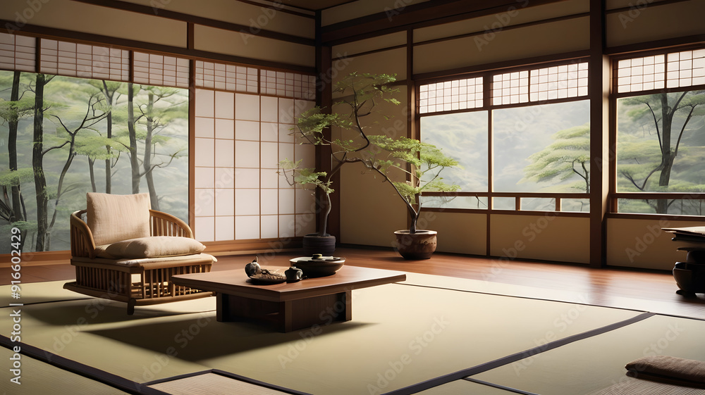 Serene Japanese Design: Relaxation Room with Traditional Elements Serene Japanese Design: Relaxation Room with Traditional Elements
