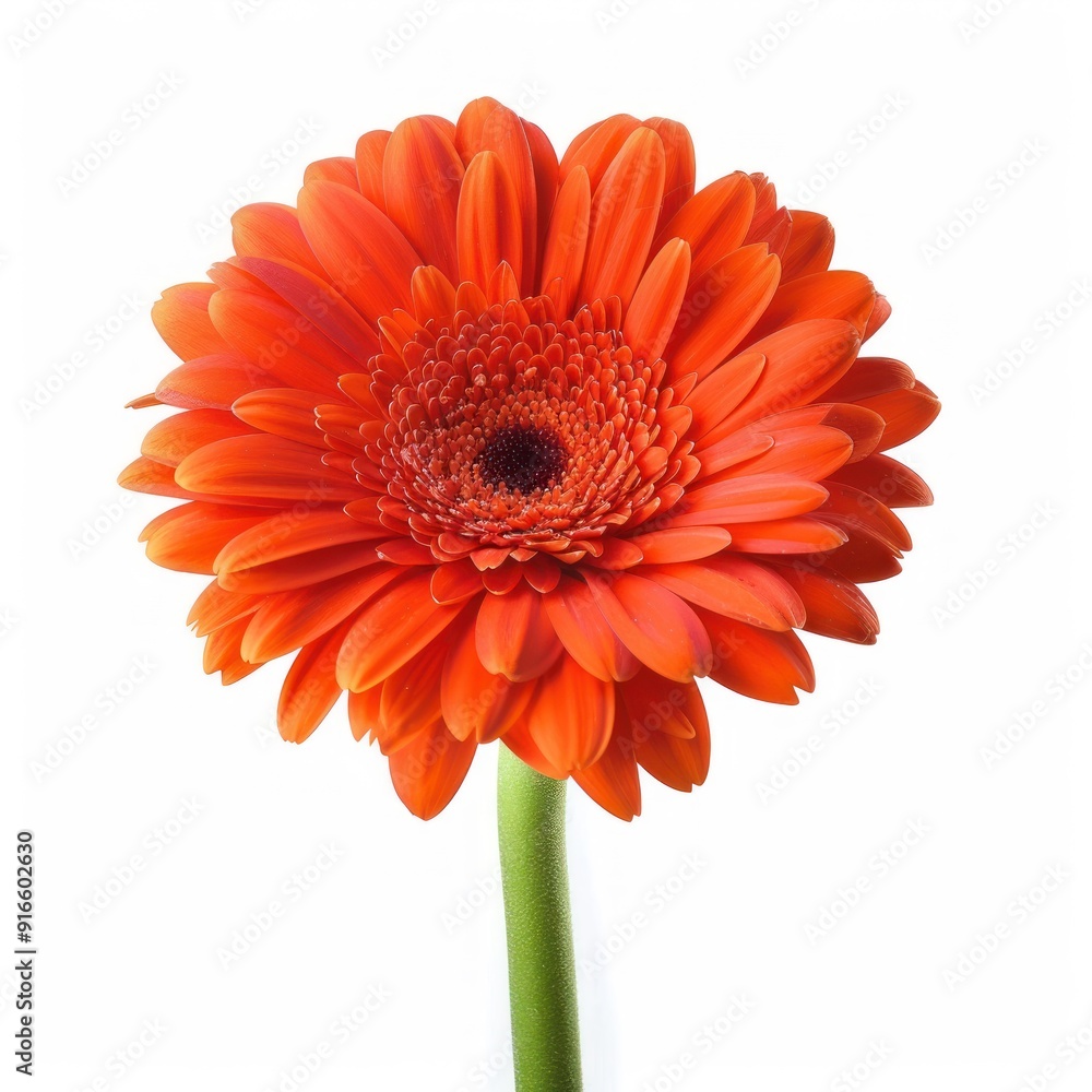 Single Orange Gerbera Daisy Flower. Single Orange Gerbera Daisy Flower.