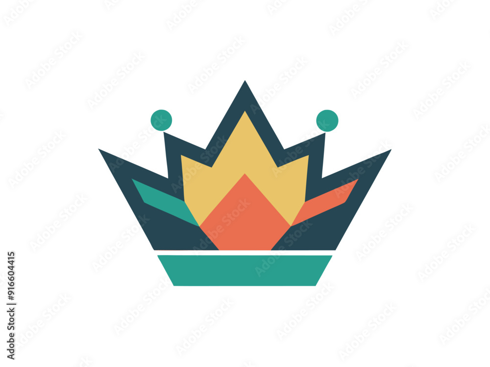 A Vibrant Crown Logo with Strong, Impactful Lines A Vibrant Crown Logo with Strong, Impactful Lines