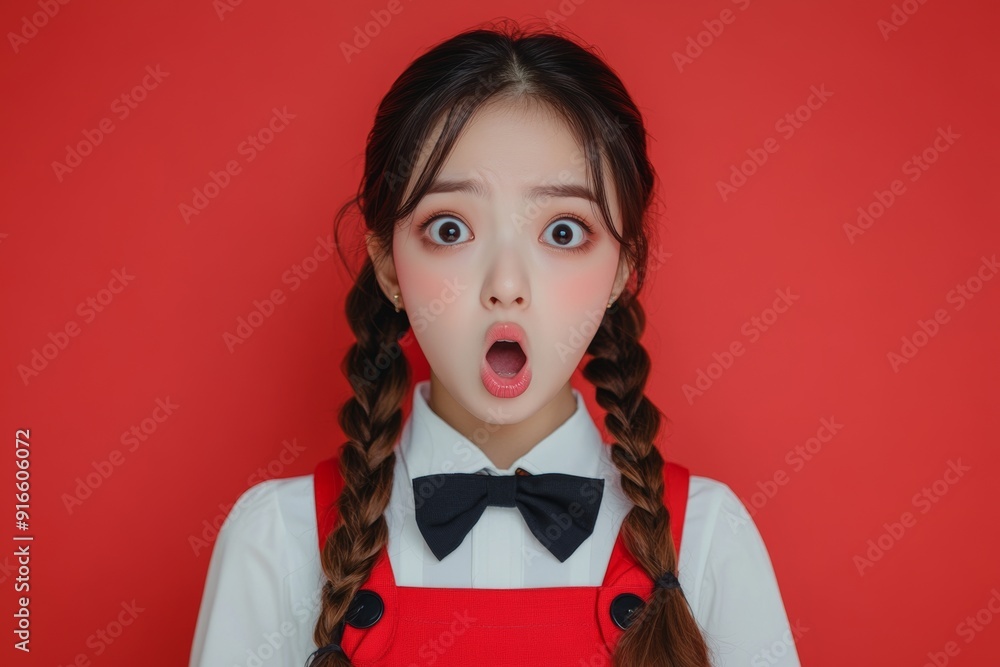 Beautiful Korean girl, professional portrait in the studio. Clear skin, makeup, well-groomed face. Korean cosmetics. Expressive look of a sweet woman. Beautiful Korean girl, professional portrait in the studio. Clear skin, makeup, well-groomed face. Korean cosmetics. Expressive look of a sweet woman.