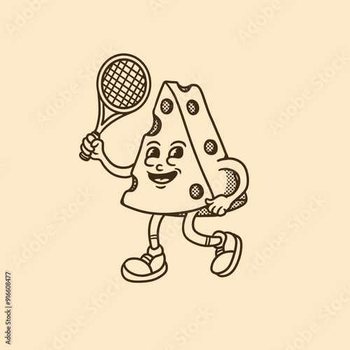mascot cheese with vintage style good for doodle, food mascot, element design, etc