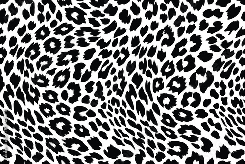 Seamless black and white leopard pattern, ideal for fashion, textile, and decor.