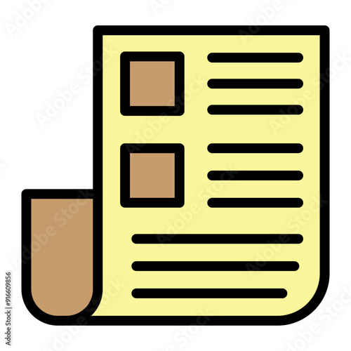 Newspaper Vector Filled Icon Design
