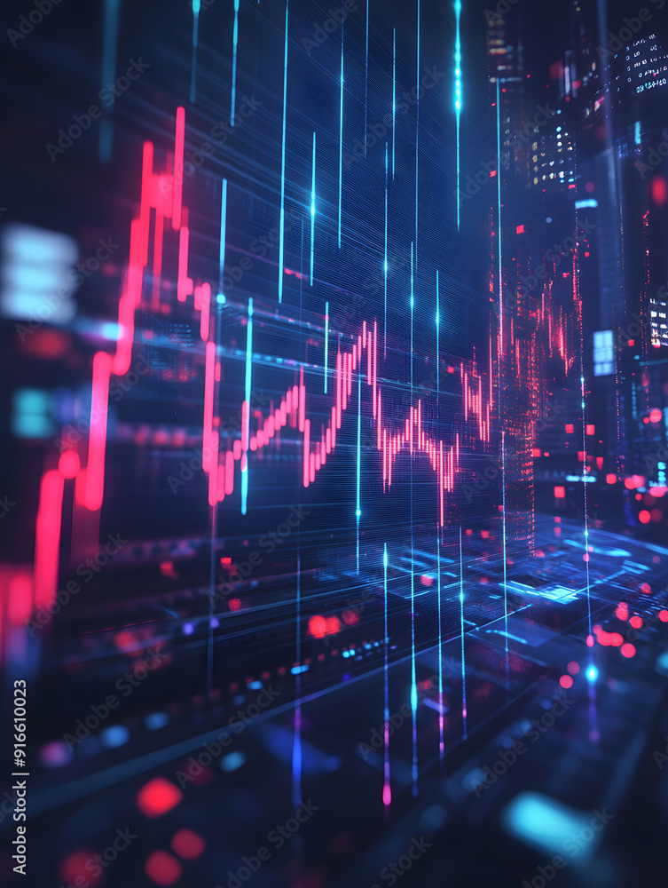ภาพประกอบสต็อก Holographic_financial_decline ภาพ | Adobe Stock