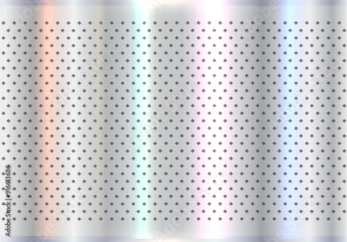 Metallic silver background with opalescent pearl colors, chrome metal with dots pattern.