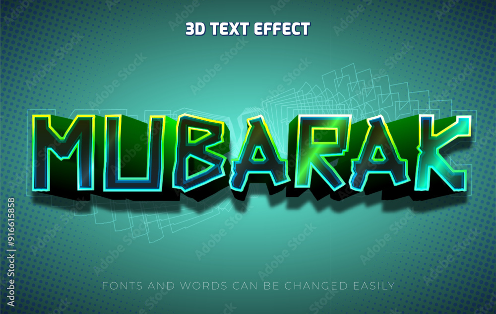 Mubarak arabic 3d editable text effect style Mubarak arabic 3d editable text effect style