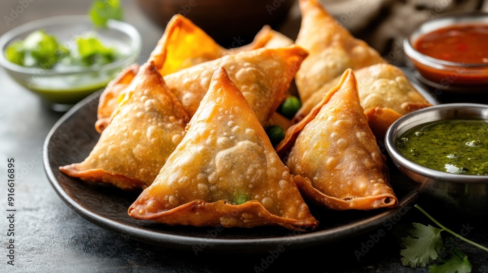 Crispy Samosas with Dipping Sauces Crispy Samosas with Dipping Sauces