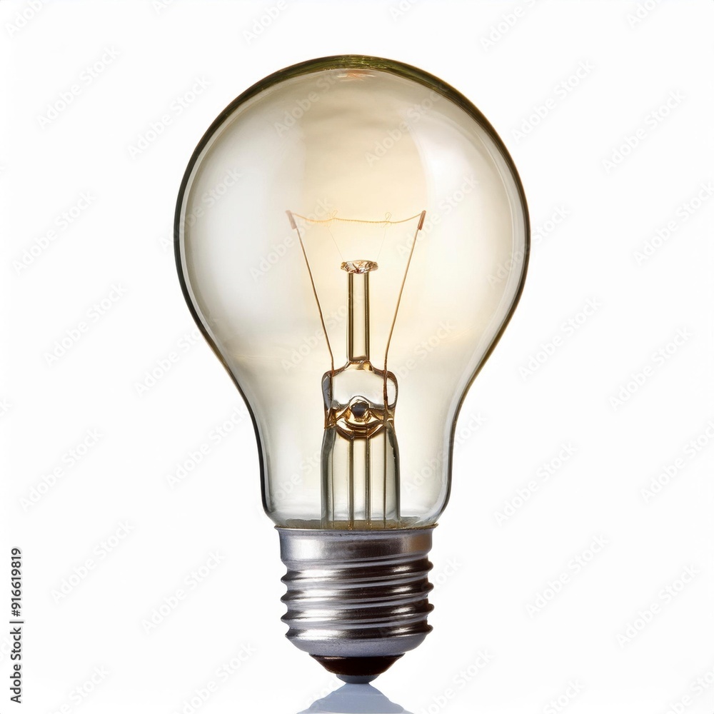 Light bulb isolated on white. Generated image Light bulb isolated on white. Generated image