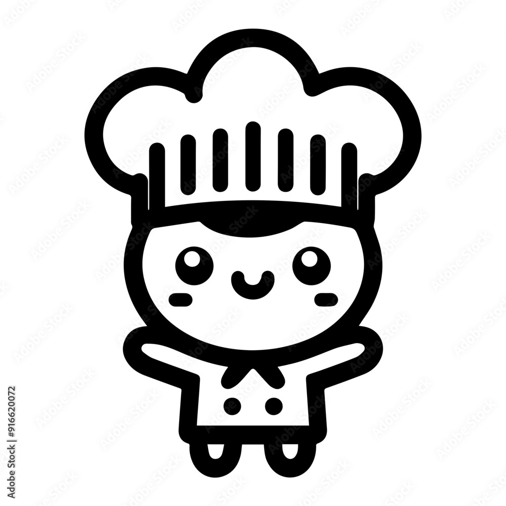 cute chef icon illustration vector flat design cute chef icon illustration vector flat design