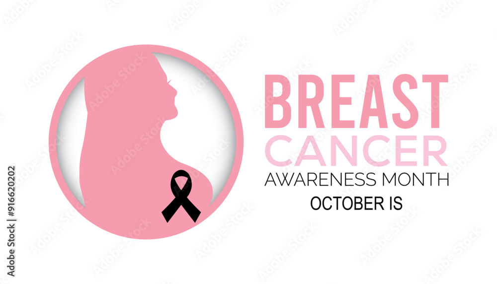BREAST CANCER AWARENESS MONTH is observed every year on October.Holiday concept background, placard, banner design template Vector illustration background design.