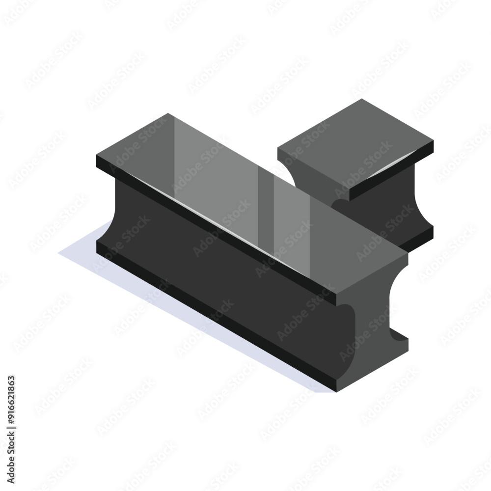 Metal work, trendy isometric vector of steel beam in modern style Metal work, trendy isometric vector of steel beam in modern style