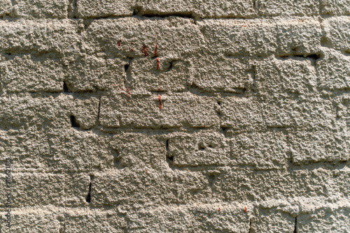 Gray brick wall texture. 
Close-up photo