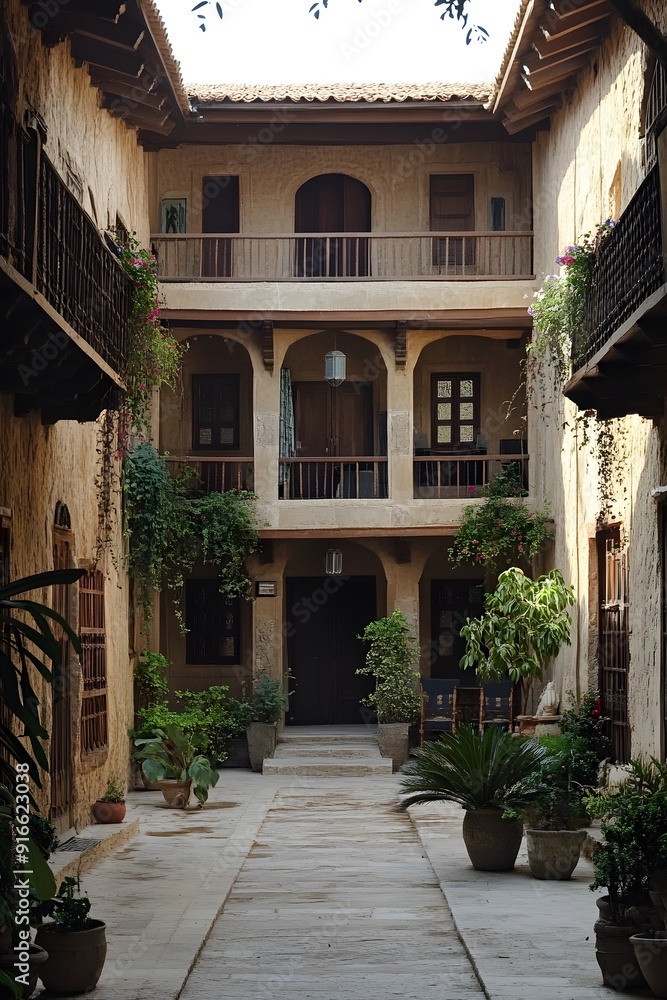 Fototapeta premium Traditional courtyard house in the Middle East
