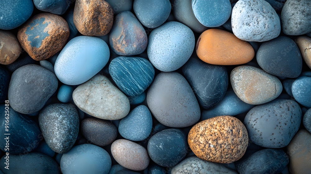 Serene Beauty of Beach Pebbles. Tranquility concept Serene Beauty of Beach Pebbles. Tranquility concept