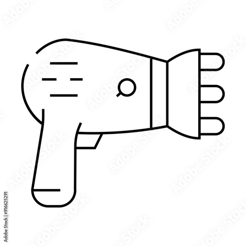 hair dryer device line icon vector. hair dryer device sign. isolated contour symbol black illustration
