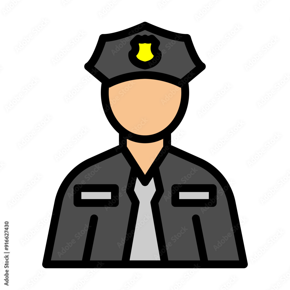 Police Vector Filled Icon Design Police Vector Filled Icon Design
