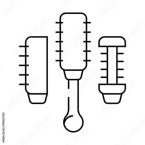 hair dryer brush line icon vector. hair dryer brush sign. isolated contour symbol black illustration