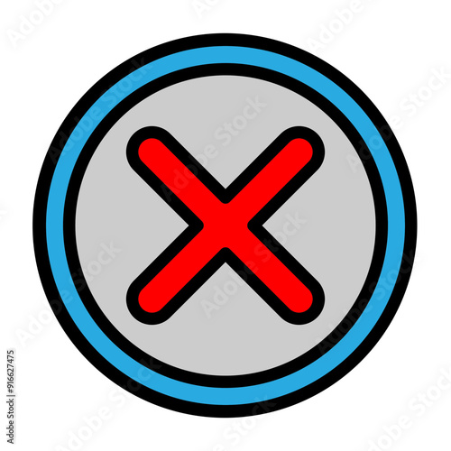 Rejection Vector Filled Icon Design