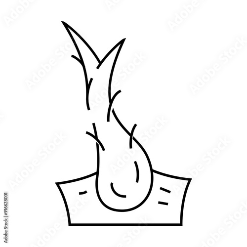 split ends hair line icon vector. split ends hair sign. isolated contour symbol black illustration