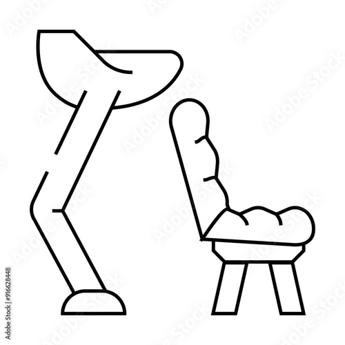 washing hair chair line icon vector. washing hair chair sign. isolated contour symbol black illustration